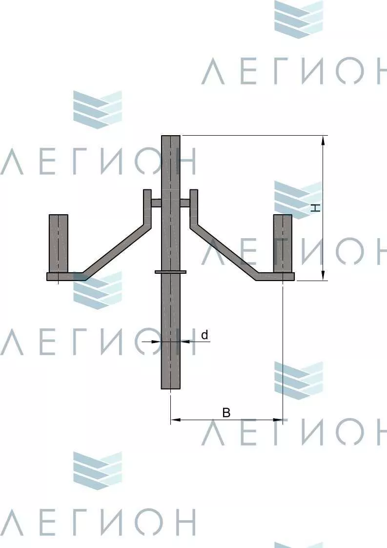 К94-0,6-0,35-1-5 кронштейн двухрожковый