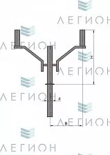 К96-0,6-0,35-1-5 кронштейн двухрожковый